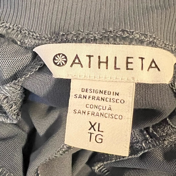 Athleta Venice wide leg, track strip pant Granite blue, white stripe - Picture 4 of 10